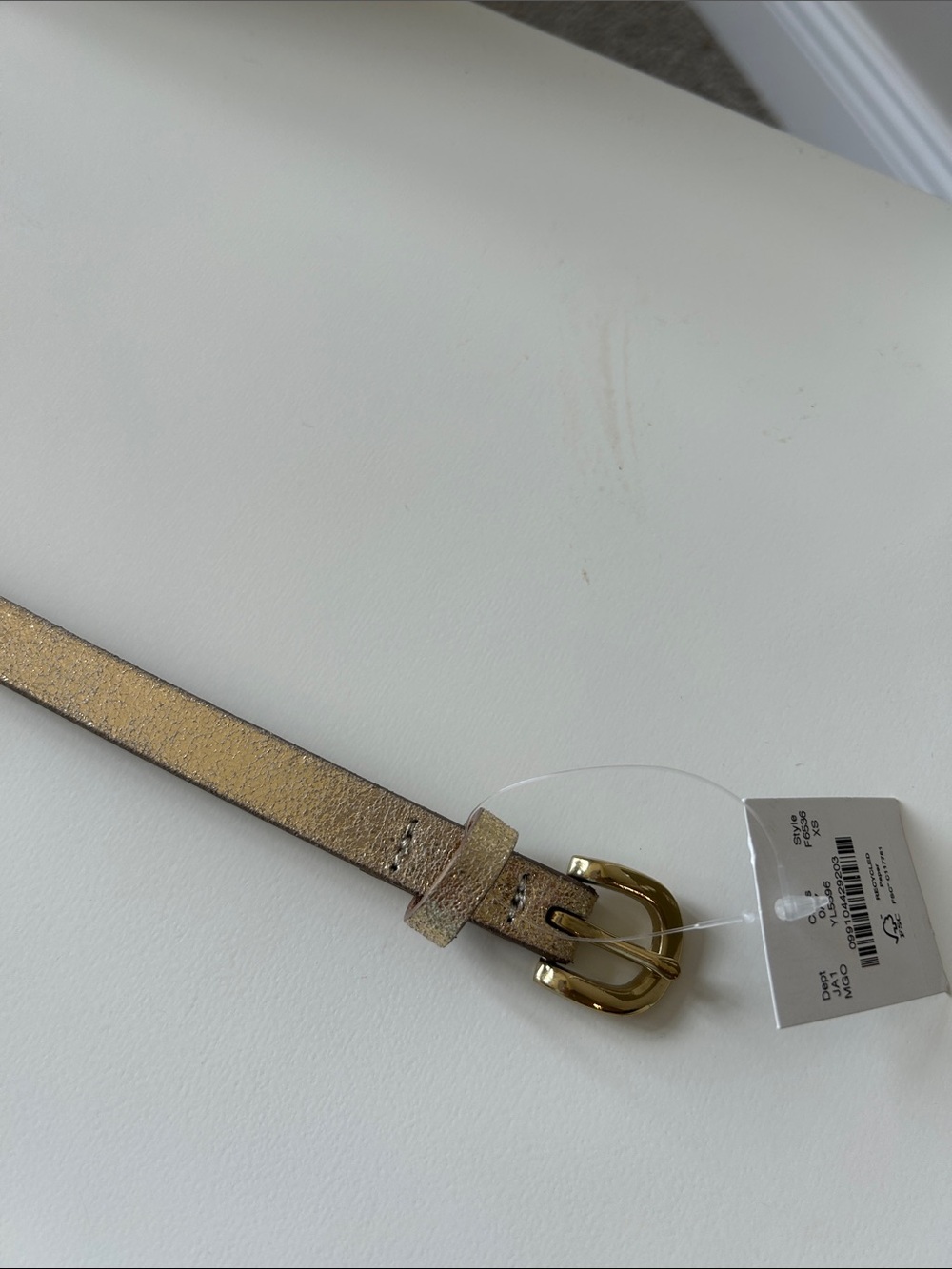 J. Crew Metallic Gold Skinny Leather Belt - Picture 8 of 14